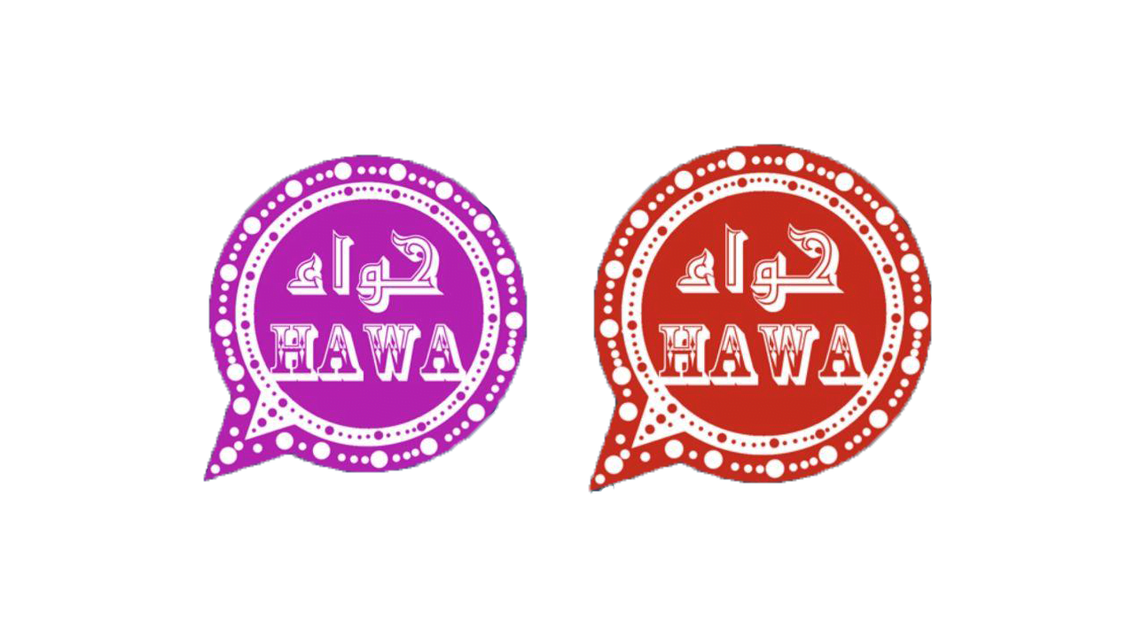 Red and violet hawa whatsapp icon