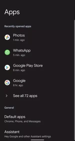 application and notification settings