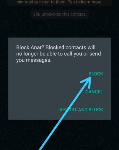 block dialogue box