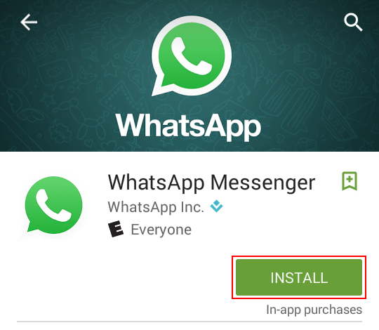 reinstall WhatsApp