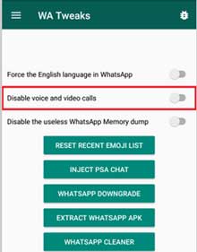 disable voice and video call
